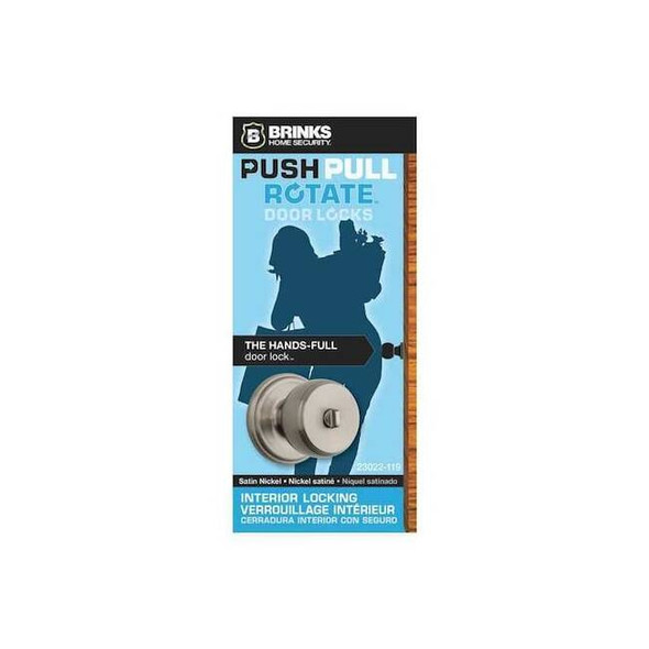 Brinks Home Security Ganyon Privacy PPR Knob, Satin Nickel 23022-119