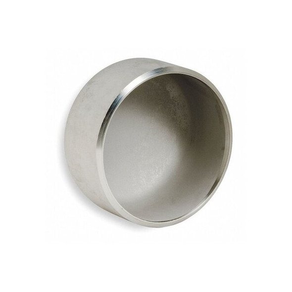 2-1/2 in Butt Weld Cap, 304L Stainless Steel, Schedule 40