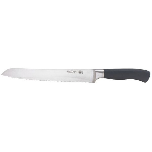 Crestware Bread Knife,Serrated,9 in. L,Black KN120