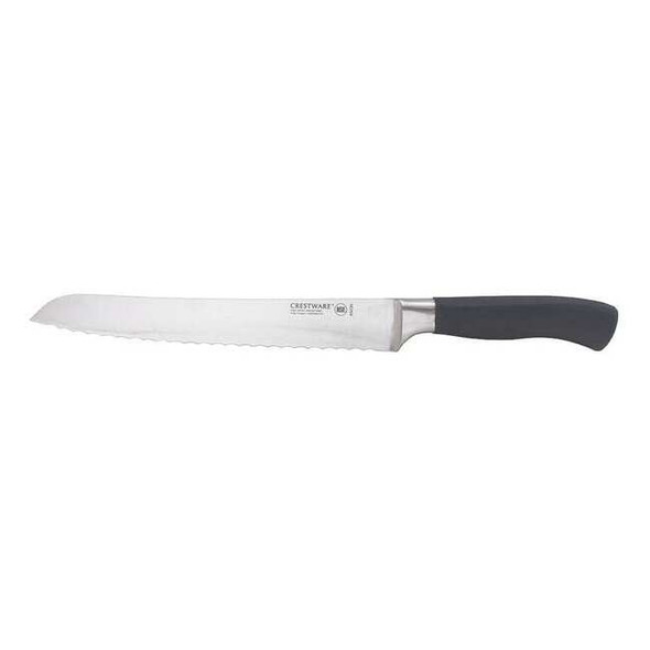 Crestware Bread Knife,9 in Blade,Black Handle KN120