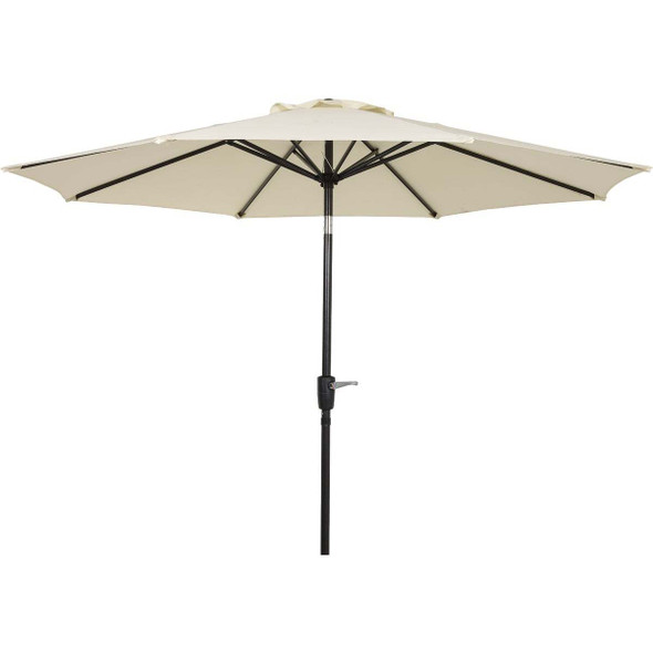 9 Ft. Aluminum Tilt/Crank Cream Patio Umbrella - PFAS Free 847533