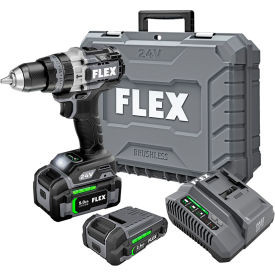 Flex 1/2"" Chuck Size Hammer Drill Driver w/ Turbo Mode Kit 2 Speed 24V