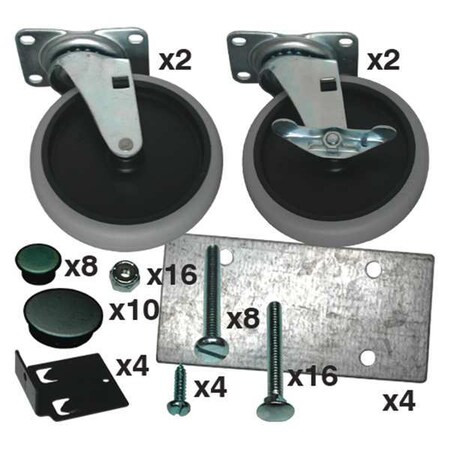Rubbermaid Commercial Caster Kit with Hardware FG3317L1BLA