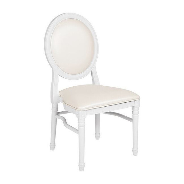 Flash Furniture White Round Back Dining Chair LE-W-W-MON-GG