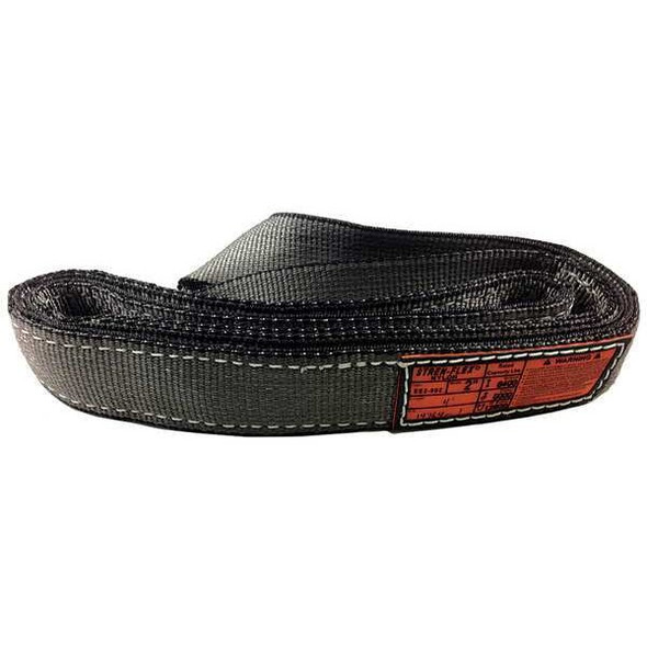 Synthetic Web Sling, Type 4, 4 ft L, 2 in W, Nylon, Gray