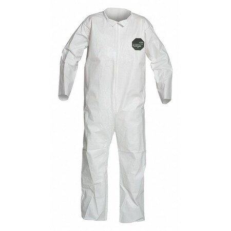Dupont 50 Coverall. Collar. Open Wrists and Ankles. White. MD NB120SWHMD002500