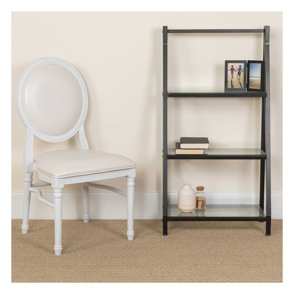 Flash Furniture White Round Back Dining Chair,PK2 2-LE-W-W-MON-GG