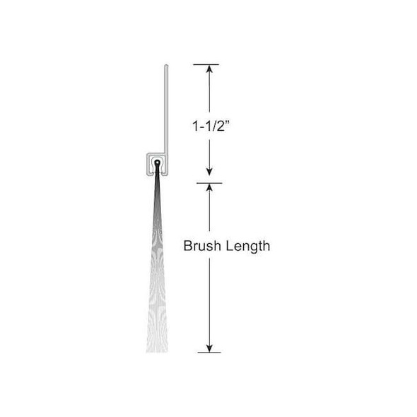 Brushseal, Polyp., 1-1/2-in Straight Holder, 3-in Brush, 94-in.