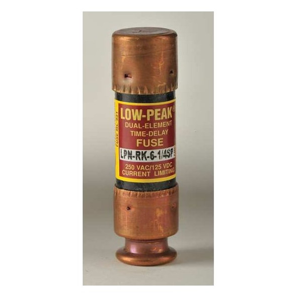 UL Class Fuse, RK1 Class, Time-Delay, 6.25A, 250V AC, Non-Indicating