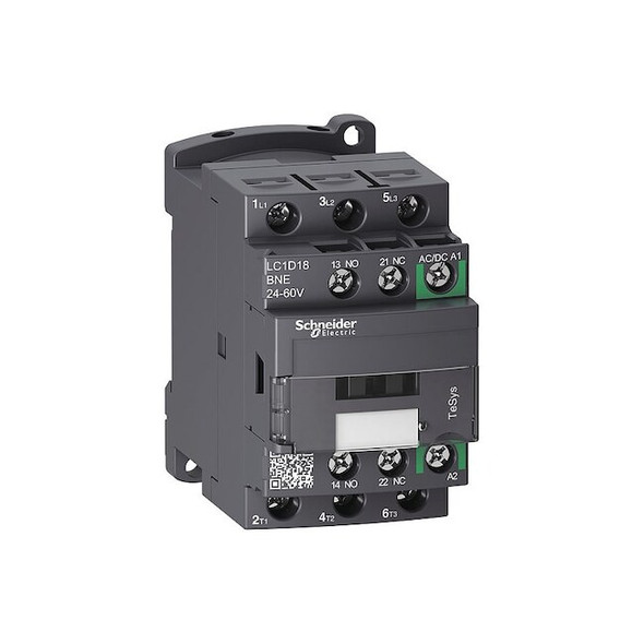IEC Magnetic Contactor, 1NC/1NO, 24V-60V AC/DC, 3 P, Non-Reversing, Screw Clamp