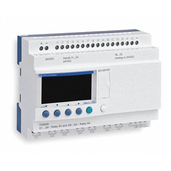Schneider Electric Logic Relay,24VDC,With Display SR2A201BD