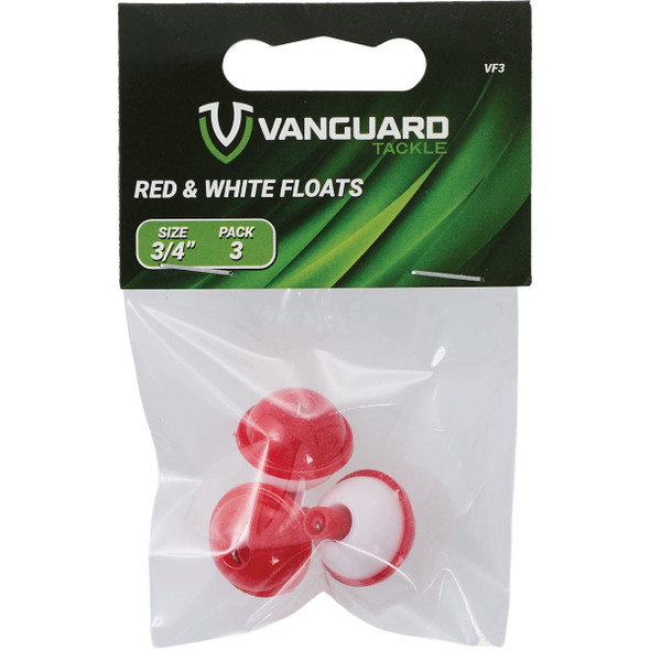 Vanguard 3-4 In. Red & White Push-Button Fishing Bobber Float (3-Pack) VF3 752895