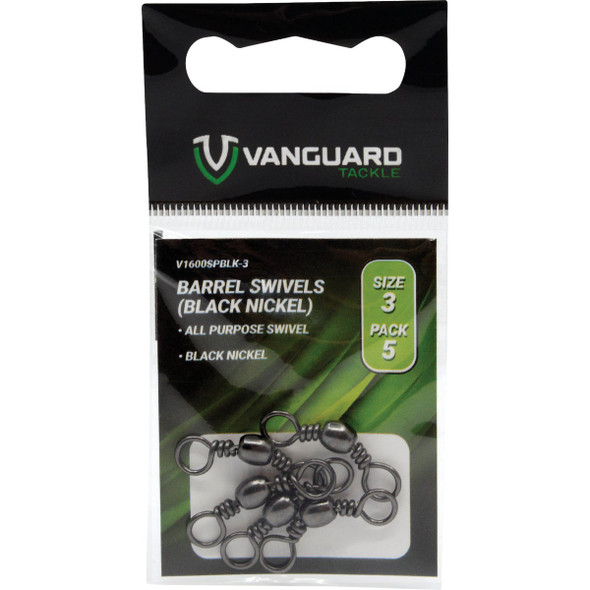Vanguard Size 12 Black Nickel Barrel Swivel (8-Pack) V1600SPBLK-12