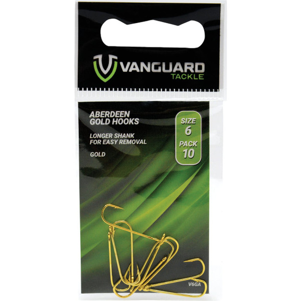 Vanguard #2 Snelled Gold Aberdeen Hooks (10-Pack) V2GA