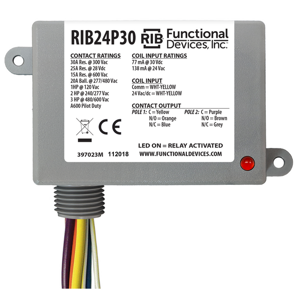 RIB Relays Enclosed Power Control Relay RIB24P30