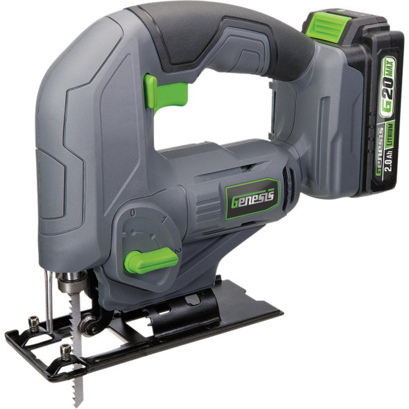Genesis 20V Cordless Jig Saw Kit with 2.0 Ah Battery & Charger GLJS20B