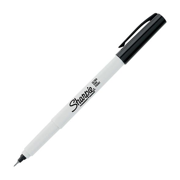 Sharpie® Permanent Marking Pen, Ultra Fine, Black, 1/Each