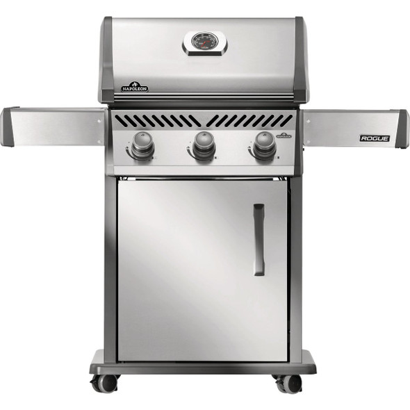 Napoleon Rogue 425 3-Burner with Cast Iron Grids LP Gas Grill, Stainless Steel