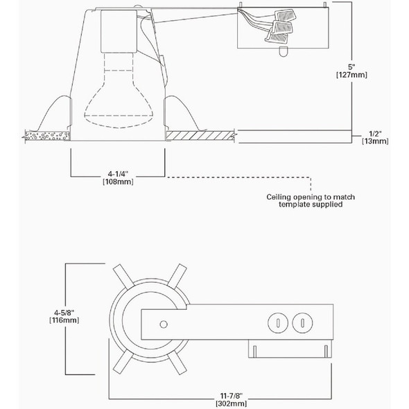 Halo 4 In. Remodel Non-IC Rated Recessed Housing for Shallow Ceiling H99RTAT 529945