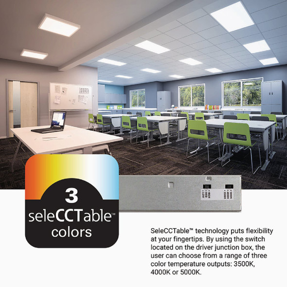Metalux 2 Ft. x 2 Ft. Selectable CCT & Lumens Integrated LED Panel Light 22CGTS-L3C3R 560380