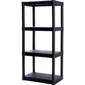Plano Molding 4-Shelf Standard Duty Storage Unit 23""W x 14""D x 48""H Black