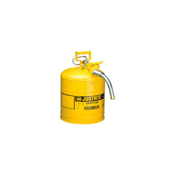 Justrite Safety Can Type II Accuflow 5 Gallon Galvanized Steel W/ 1"" Hose 72502