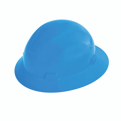 Advantage Series Full Brim Vented and Non-Vented Hard Hat, 4 pt Rapid Dial, Non-Vented, Blue