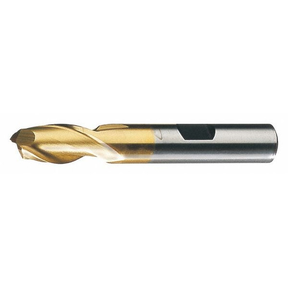 2-Flute HSS Square Single End Mill Cleveland HG-2-TN TiN 1/8"x3/8"x3/8"x2-5/16"