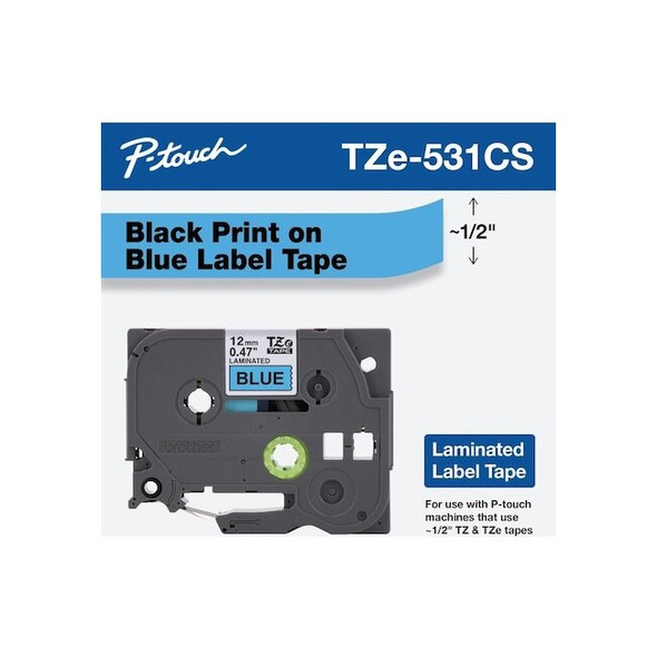 Brother Label/RibbonCartridge,Blue,15/32inW TZE531G