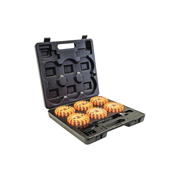 4 Inch Round Rechargeable Strobe/Flare Kit with 6 Flares And Charging Case