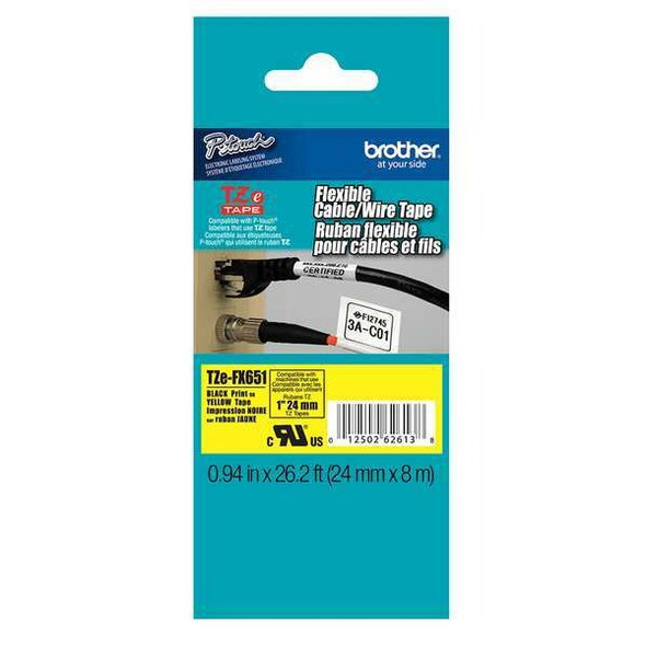 Brother Flag Label, White, Polyester TZEFX651G