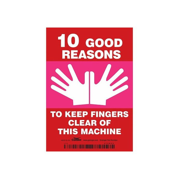 Safety Sign, 5 in Height, 3 1/2 in Width, Vinyl, Vertical Rectangle, English