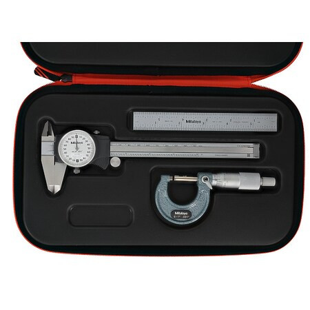 Mitutoyo Precision Measuring Tool Kit,0" to 1 64PKA284