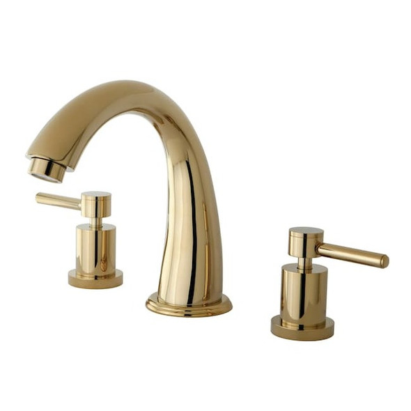 Kingston Brass Roman Tub Faucet, Polished Brass, Deck Mount KS2362DL