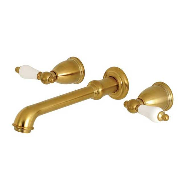 Kingston Brass Roman Tub Faucet, Brushed Brass, Wall Mount KS7027PL