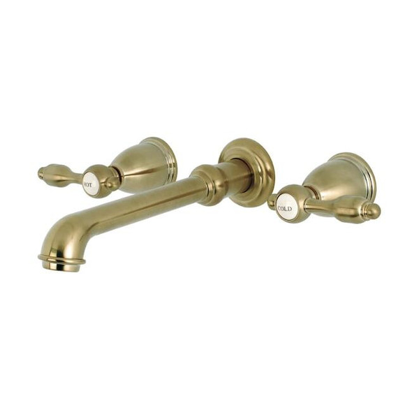 Kingston Brass Roman Tub Faucet, Brushed Brass, Wall Mount KS7027TAL