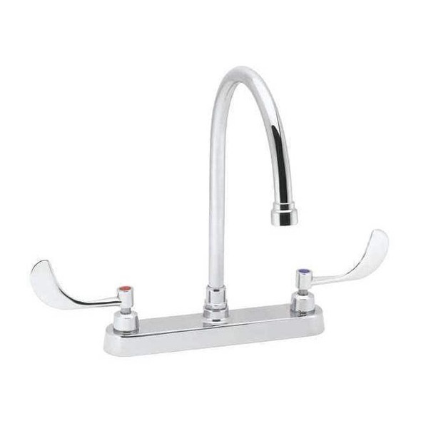 Speakman Manual Gooseneck Bathroom Faucet, 8" Mount, Chrome 3 Hole SC-5724-E