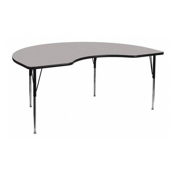 Kidney Activity Table, 48" W, 72" L, 30.25" H, Laminate, Grey