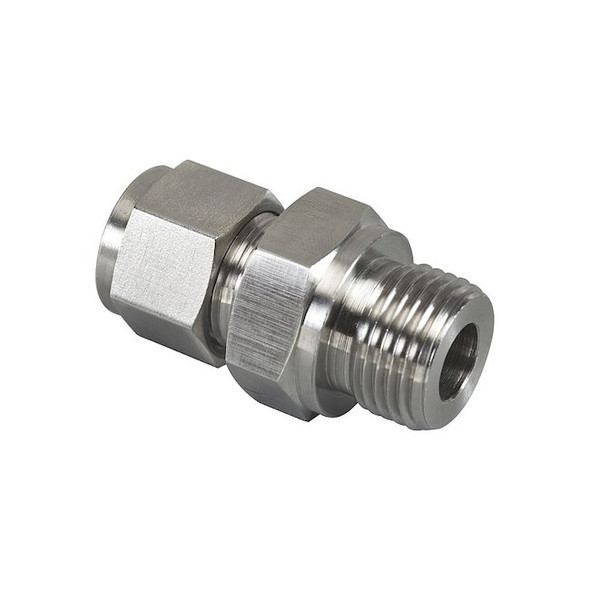 Brennan Industries Strt, SS, Comp. 1/4 in, MBSPP 1/8 in N7013-04-02-SS
