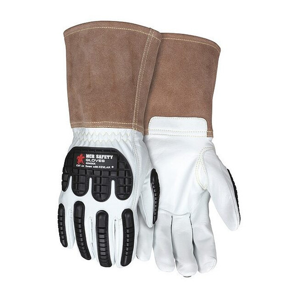 Mcr Safety Leather Gloves, Cut Level A4 ,L 12 PK 48406KL