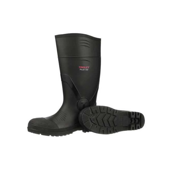 Men's Pilot G2 Tall Rubber Boots, Plain Toe, 15 in Height, Black, 7