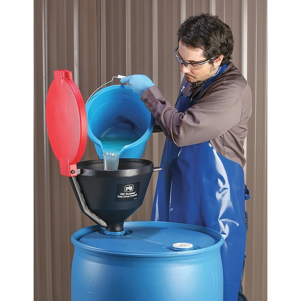 Pig Drum Funnel,10 gal. Flow Capacity,Red DRM1681-RD