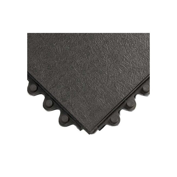 Wearwell Interlocking Antifatigue Mat Tile, 5/8 in Thickness, Rubber, Black 570