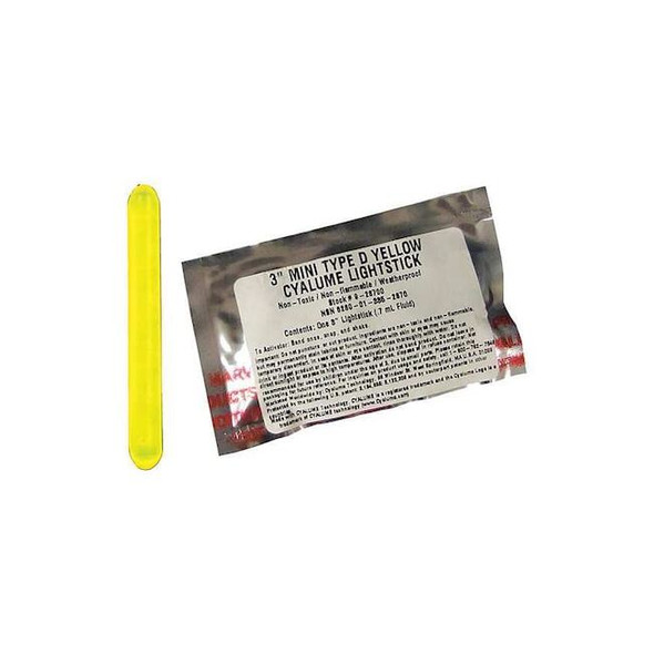Chemlight by Cyalume Technologies Lightstick,Yellow,4 hr.,3 in. L,PK25 9-28700PF