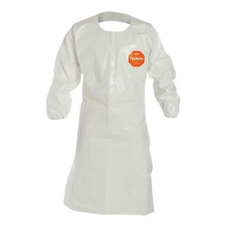 Apron, Tychem(R) 4000, Taped, 12 mil, 44", White, XL, 25 PK