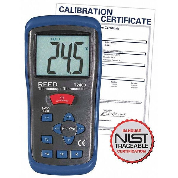 Reed Instruments Thermometer,Type K Thermo,Nist Cert R2400-NIST