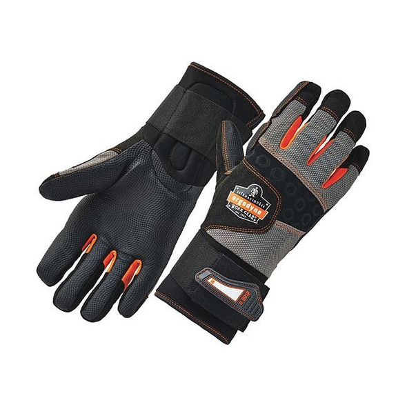 Ergodyne Gloves,Anti-Vibe,Wrist Supprt,Blk,M,PR 9012
