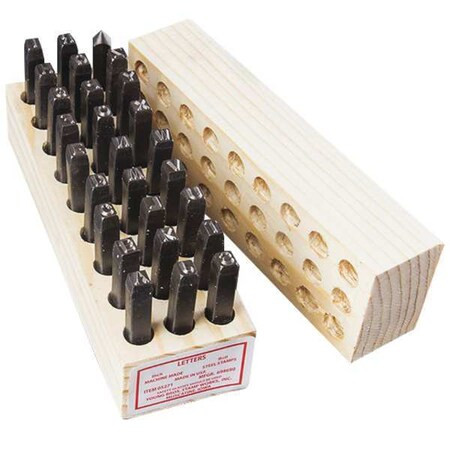 Young Bros Stamp Works Steel Stamps Set,3" Shank L,Steel, 7271 07271