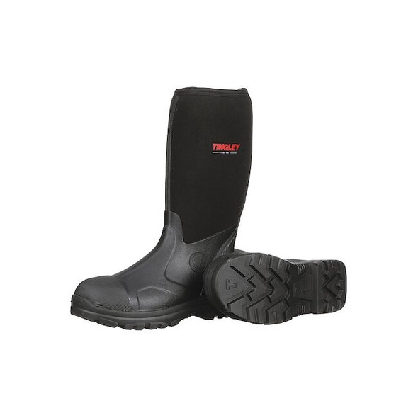Men's Badger Tall Rubber Boots, Plain Toe, 15 in Height, Black, 13