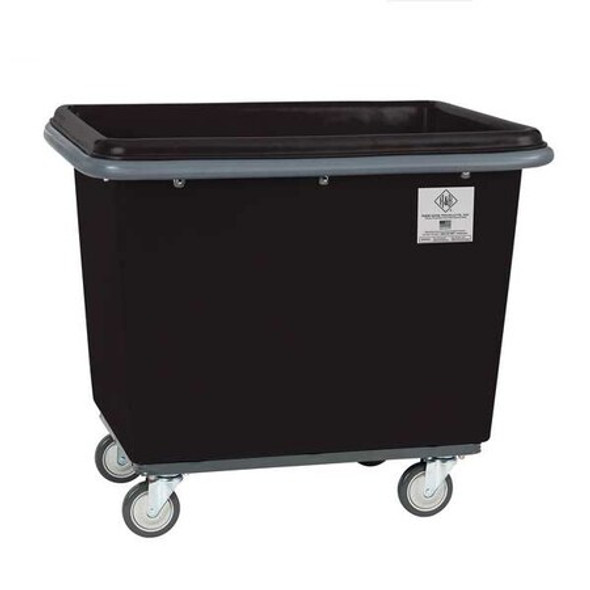 Poly Cube Truck with Air Cushion Bumper and Steel Base, 12 Bushel, Black